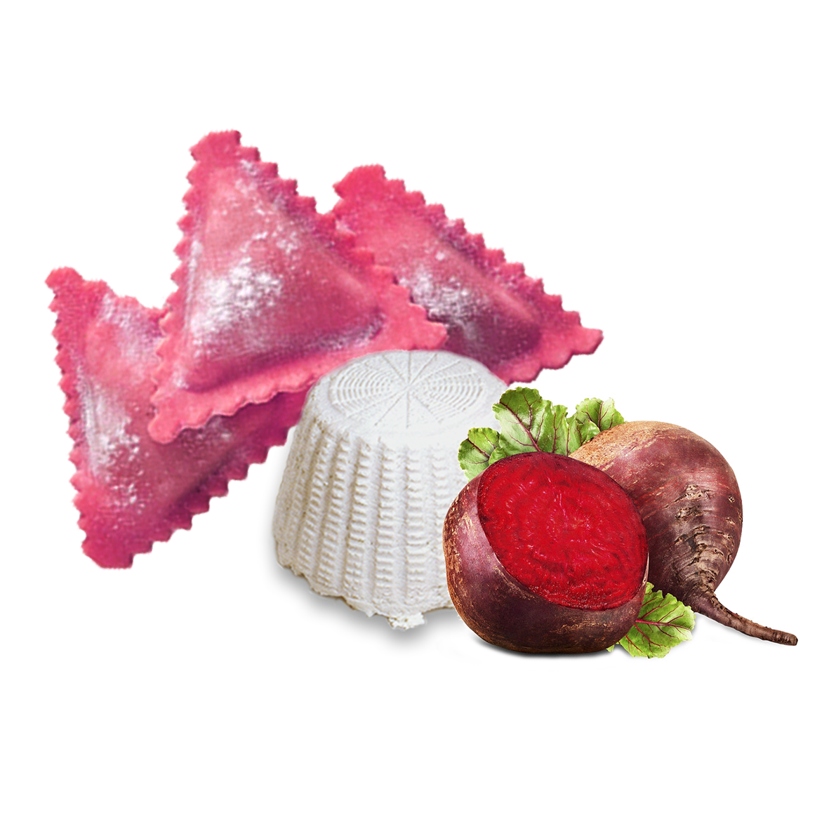 Purple Triangle Ravioli Beetroot & Ricotta Cheese 500 Gr
